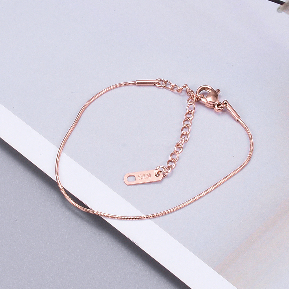 Heart 304 Stainless Steel Titanium Steel 18K Gold Plated Rose Gold Plated No Inlaid Anklet In Bulk display picture 5