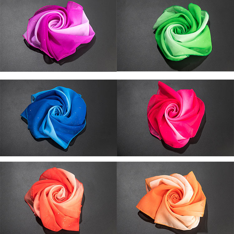 Gradient color 60 centimeter Scarf dance Handkerchief Tencel dance Handkerchief Jiaozhou Yangge Dance dance Silk scarf