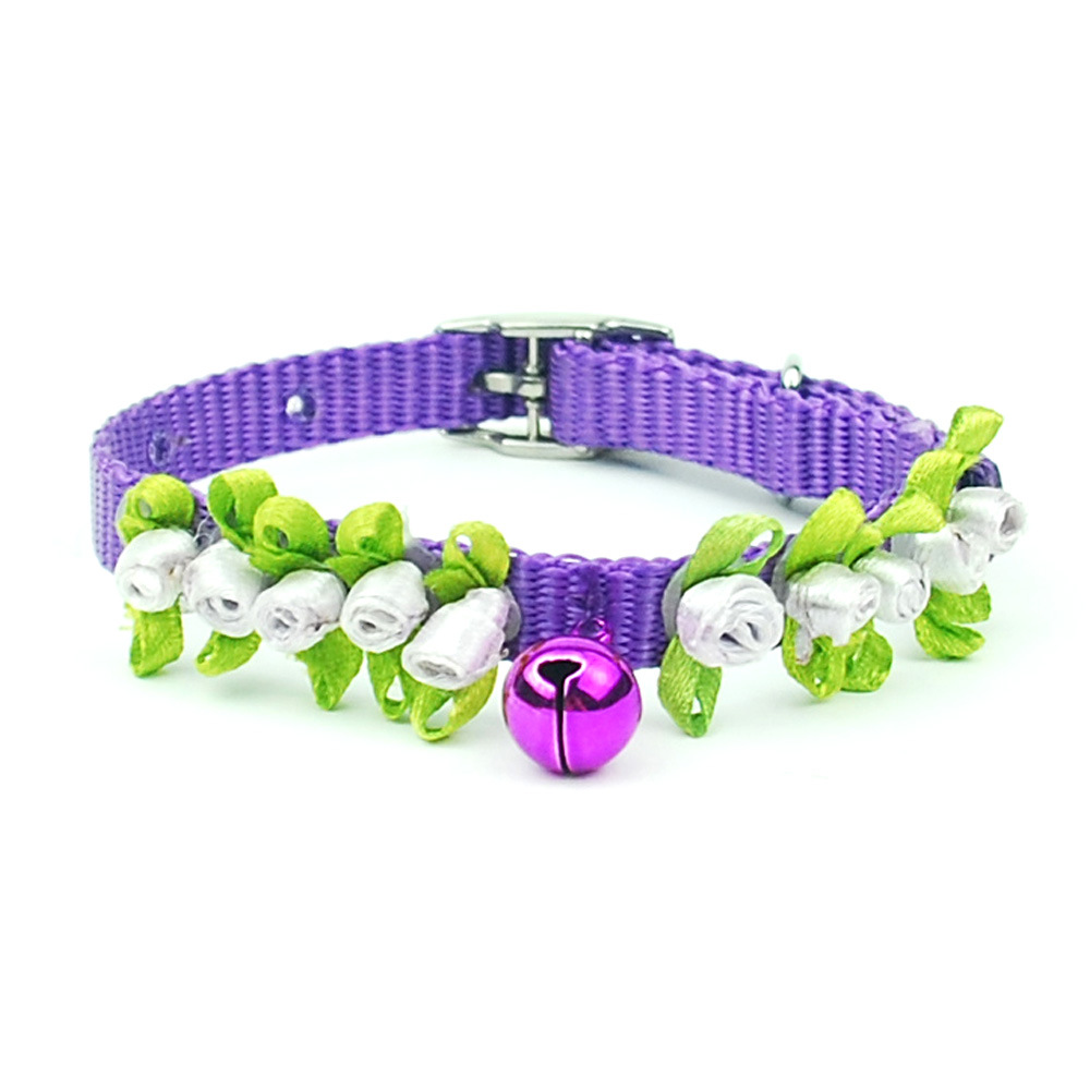 cat collar pet collar roses pu
