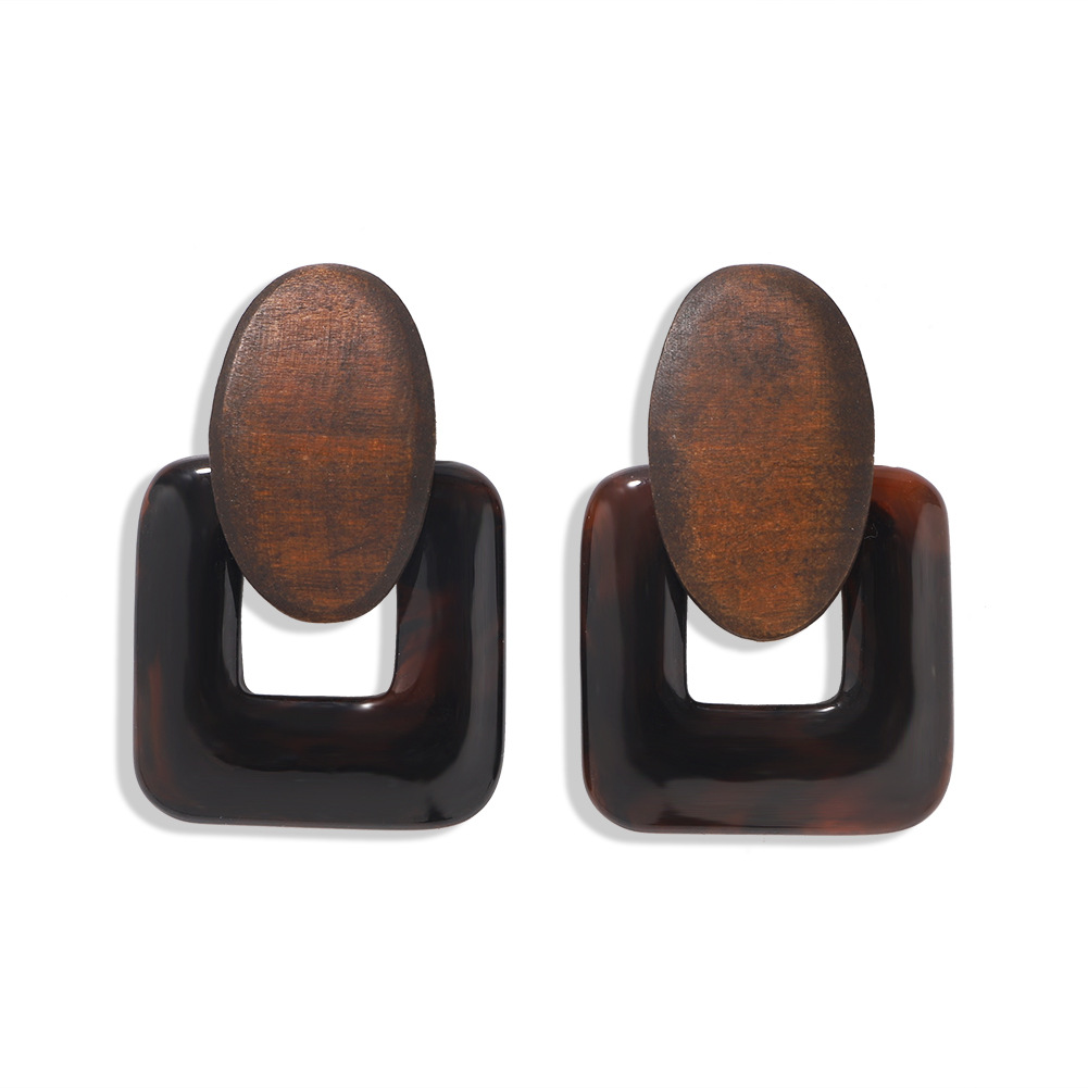 New Fashion Acetate Square Plate Earrings For Women Wholesale display picture 9