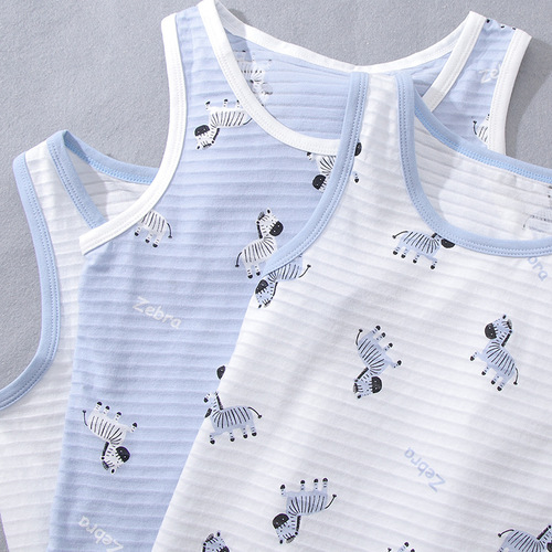Children's bamboo cotton vest summer three-pack. Boys and girls' vest summer three-pack manufacturer baby cotton vest.