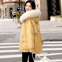 羽绒服女中长款2022年冬季新款女装韩版宽松时尚大毛领派克服外套