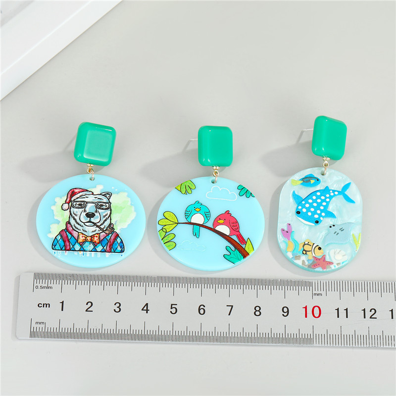 New Acrylic Hand-painted Earrings display picture 2