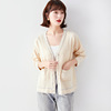 Spring and Autumn New Women’s thick fashion contrast color sweater coat