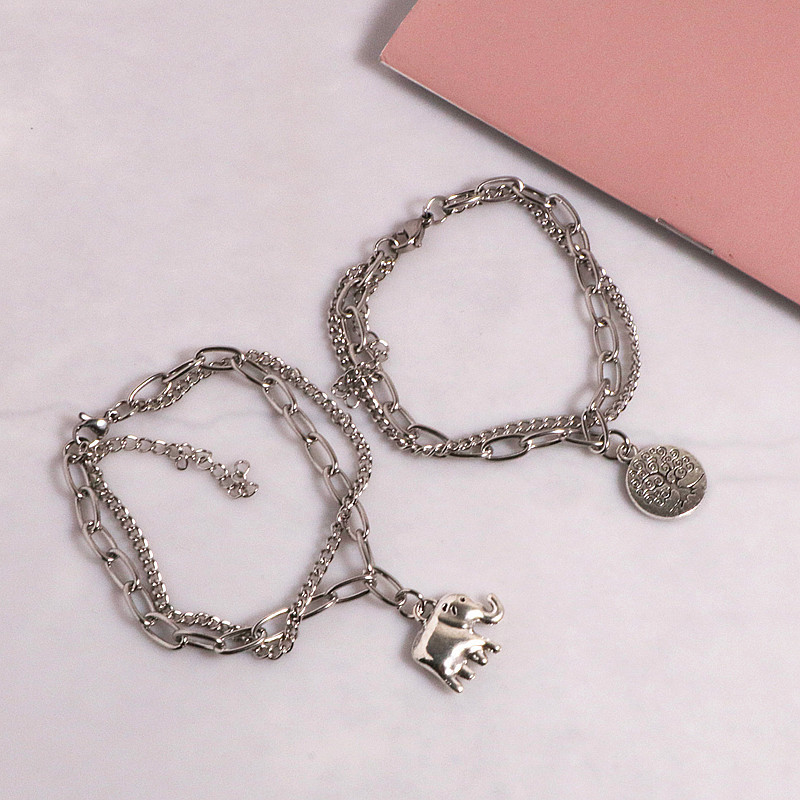 Collana multiraggio con ciondolo albero della vita in acciaio_voghion.com