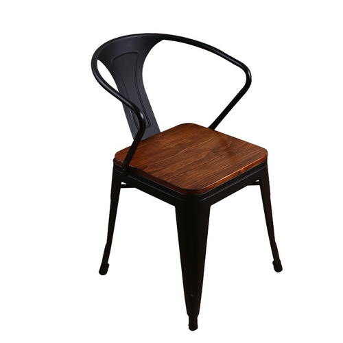 American retro industrial style iron dining chair backrest chair office chair hot pot restaurant canteen chair solid wood chair