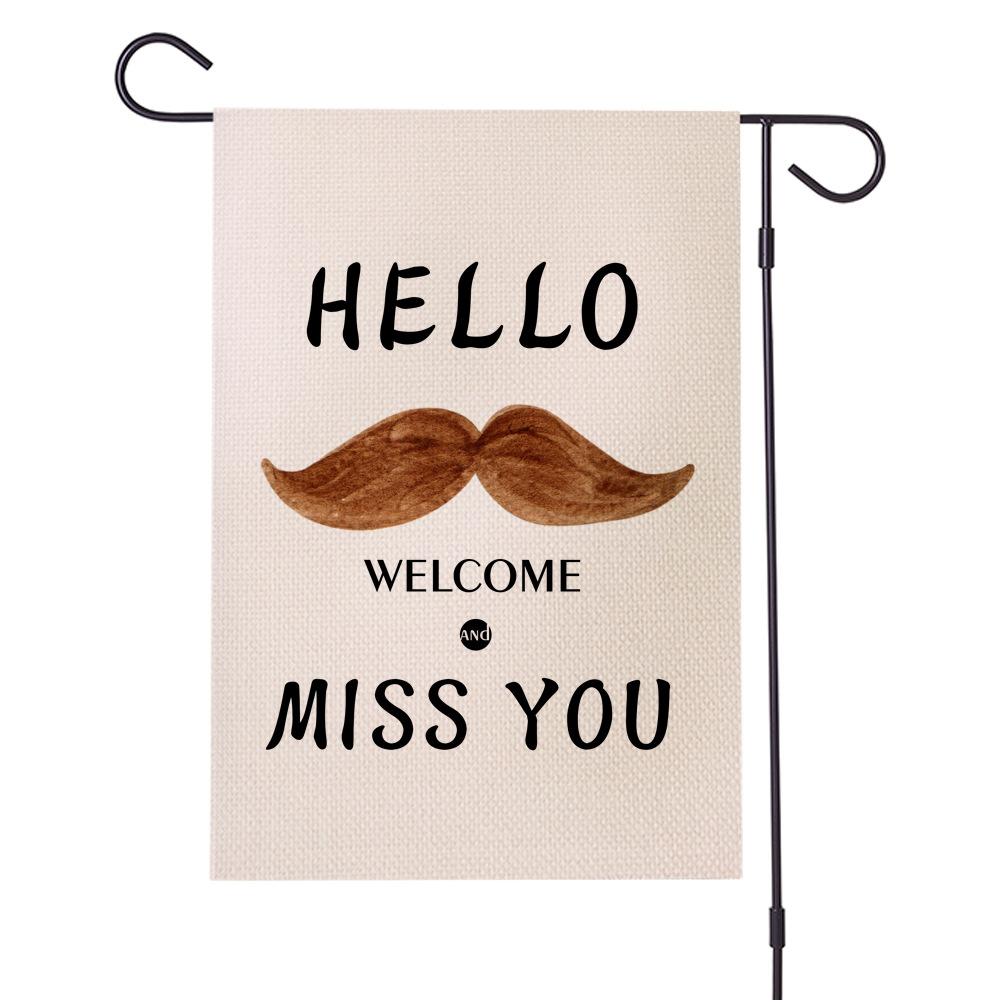 跨境热销 户外系列防水亚麻花园旗 双面庭院节日旗 支持定制