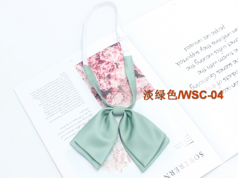 Directo de fábrica de color sólido de doble capa de sarga pajarita uniforme escolar de las niñas a juego arco coreano casual JK pajarita collar flor