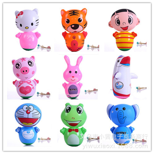 兒童充氣玩具36不倒翁幼兒園地攤夜市禮品卡通動物氣球義烏小商品