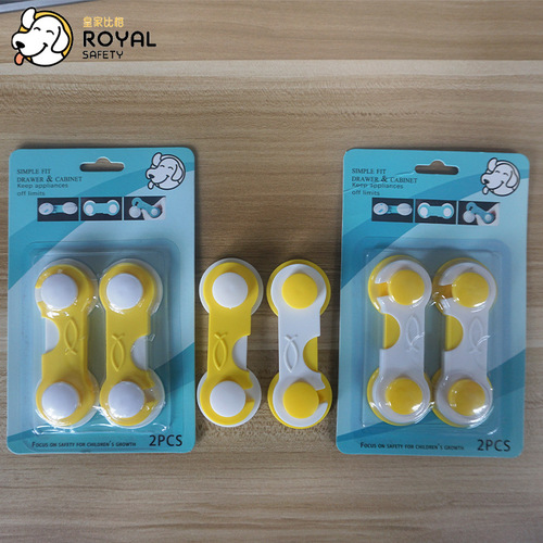 Factory Direct Sale Children's Safety Lock Baby Anti-Pinch Hand Protection Lock Indoor Refrigerator Cabinet Drawer Lock Adhesive Installation