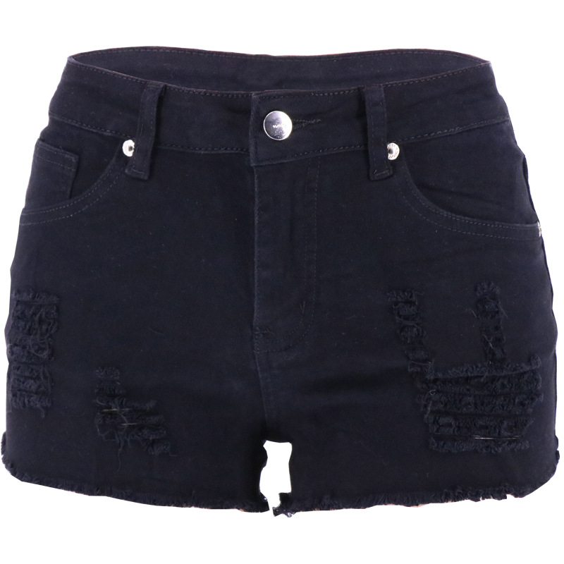 fashion solid color denim shorts NSYB65130