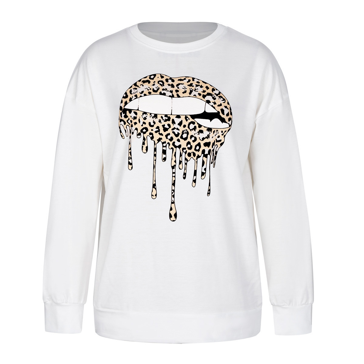 Regular Sleeve Sleeve Type Cotton Blend, Polyester Fabric Type Regular Top Length Hoodie Tops Type Women's Hoodie Long Sleeve Hoodies & Sweatshirts Printing Casual Mouth Leopard