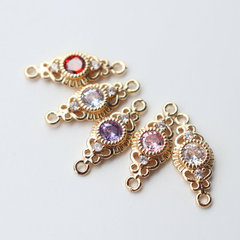 復古宮廷風水晶玻璃包邊珍珠耳飾項鍊材料髮簪步搖電泳保色小配件