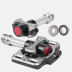 Titanium alloy lock-in road lock shoe clip pedal ultra-light three-roller bicycle lollipop self-locking pedal with lock plate