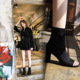 8530-1 European and American fashion simple thick heel high heel elastic Lycra show thin sexy nightclub fish mouth boots women's short boots