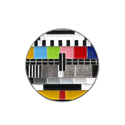 European and American Jewelry Classic Old-Fashioned Tv Brooch Without Signal Rainbow Colored Tv Screen Shape Enamel Brooch (Yaxa sancaqları) - xz2796