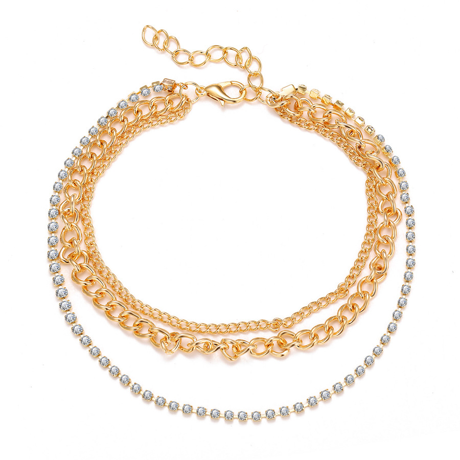 Fashion New Full-diamond Multilayer Anklet Set Wholesales display picture 2