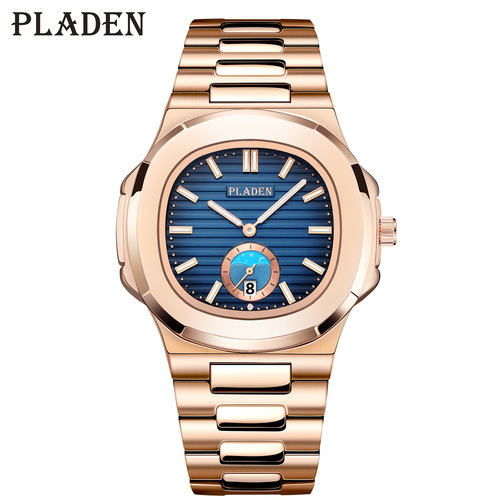 PLADEN brand watch classic men's high-end fashion business stainless steel waterproof quartz watch
