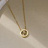 Tide, golden necklace stainless steel, advanced chain for key bag , Korean style, internet celebrity, high-quality style, simple and elegant design