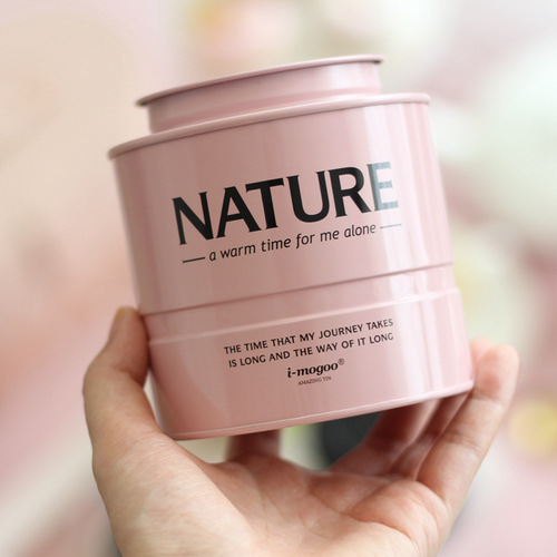 Minimalist Instagram Style Solid Color Tea Can Confetti Cookie Box, Tiered High Storage Gift Box, Metal Tea Box, Enamel Happy Tea Box