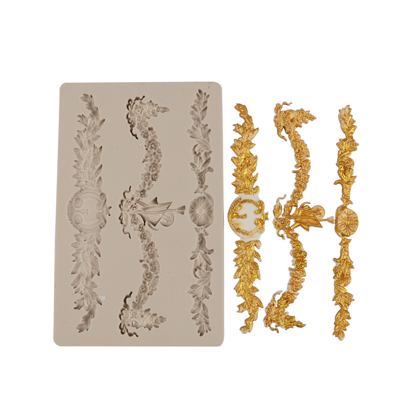 Estilo europeo en relieve molde de silicona fondant decoración de la boda herramienta de molienda para hornear ritmo seco molde de chocolate molde de la torta