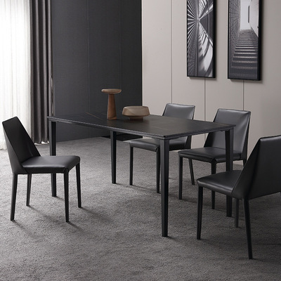 佛山工廠直銷 意式極簡德利豐岩板餐桌椅 家用小戶型輕奢吃飯桌子