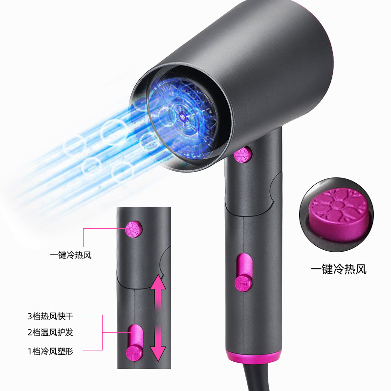 跨境电商新款折叠吹风机 便携式冷热风电吹风 注塑锤子吹风筒