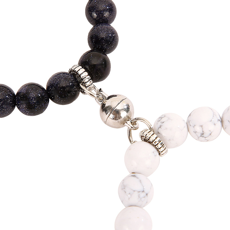 magnet attracts stone elastic rope bead couple bracelet a pair wholesale jewelry Nihaojewelry