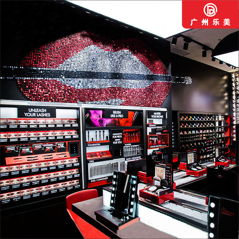 专业定制生产木质烤漆化妆品展柜高端彩妆柜厂家直供款式多样