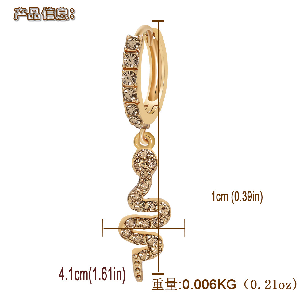 Hot-selling Copper Electroplating Single Row Zircon Serpentine Earrings display picture 1