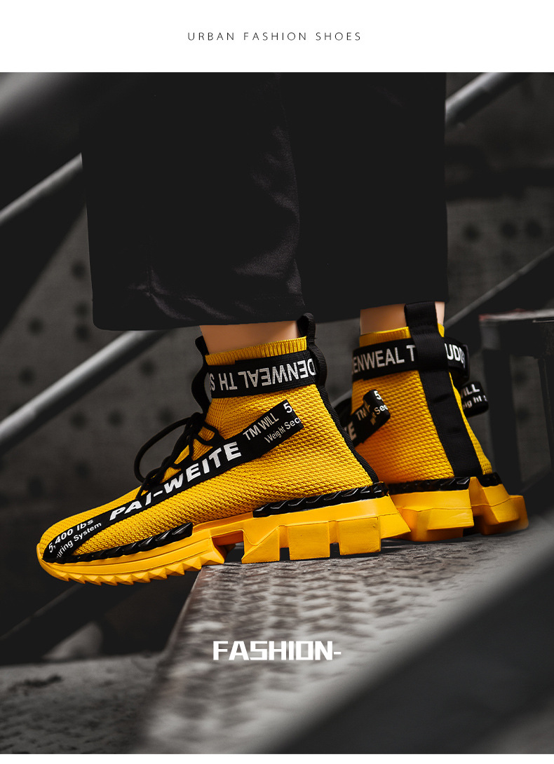 Sneakers casual da uomo in mesh traspirante plus size calzini alti, scarpe da papà, nuove scarpe alla moda per la primavera e l'estate_voghion.com