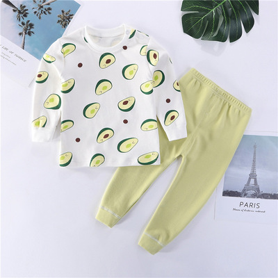 新款春秋中小童弹力纯棉家居服套装男宝宝睡衣女童冬季打底内衣|ms