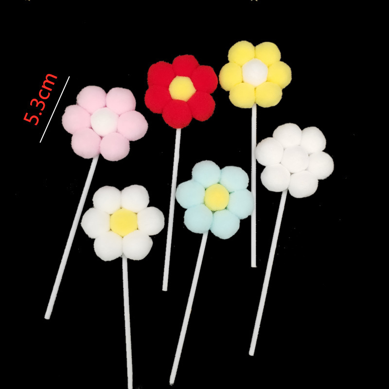 毛球花朵蛋糕装饰|ms