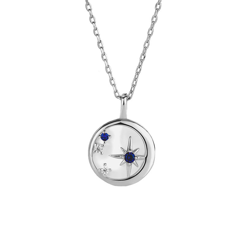 925 Silver Custom Necklace Female Six-pointed Star Shell Round Clavicle Chain Temperament Small Fresh Necklace