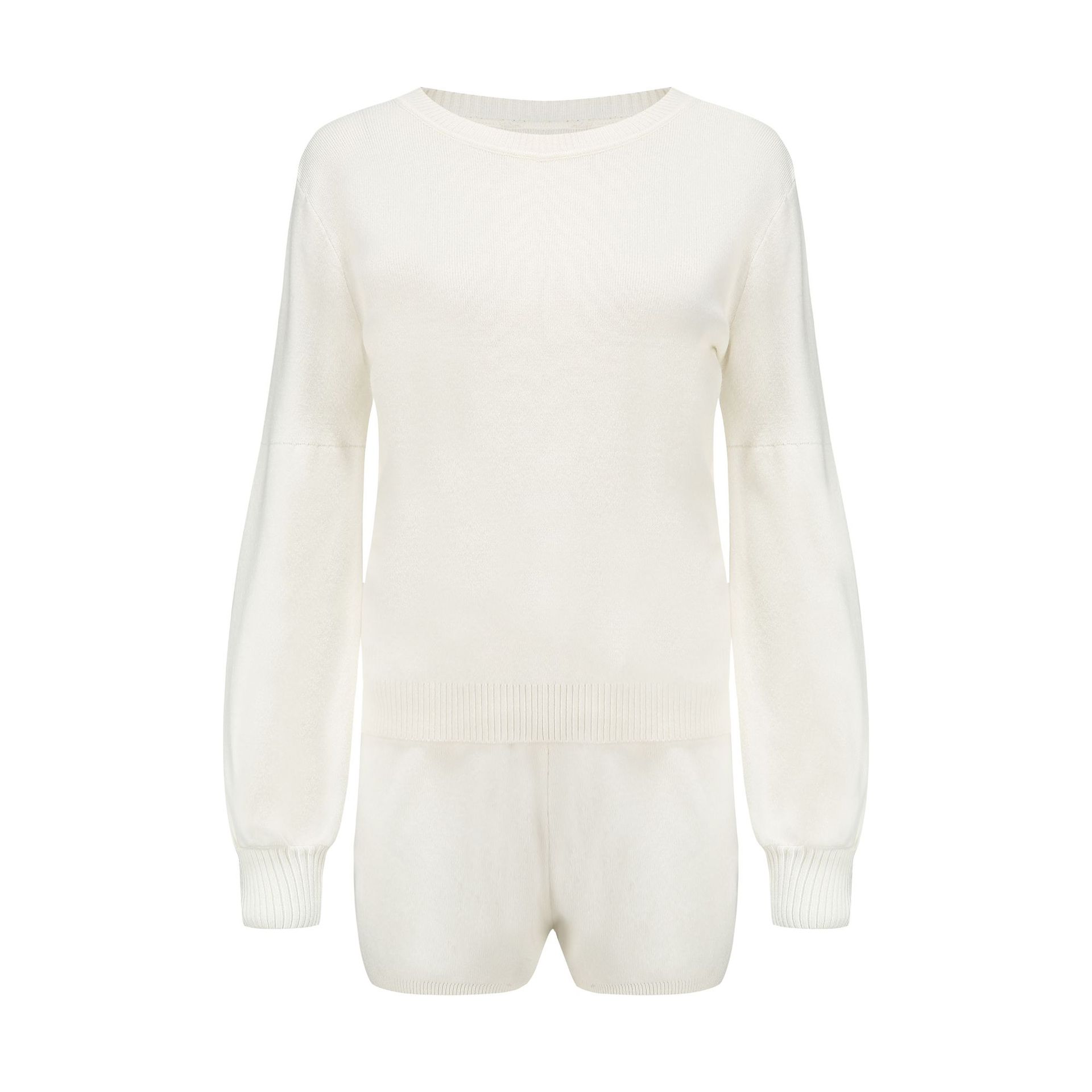 Women's Sweater Set Summer Macaron Colour Matching Co-ord Suit_voghion.com