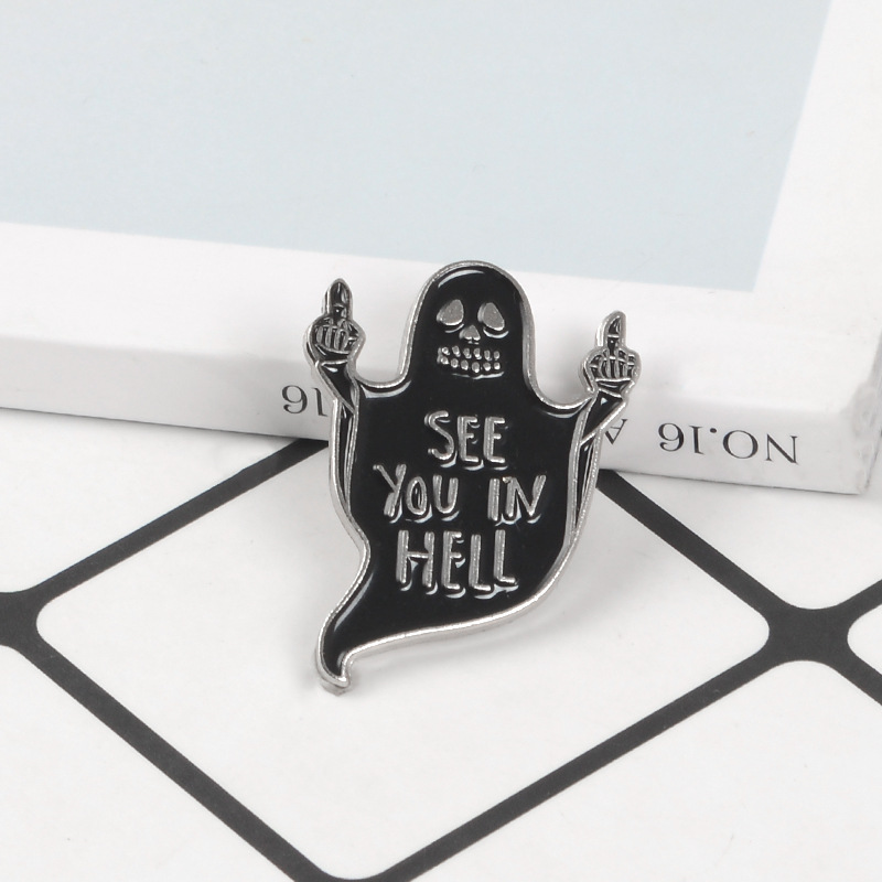 Ghost Pattern Original Design Pin Ghost Alloy Stoving Varnish Unisex Brooches