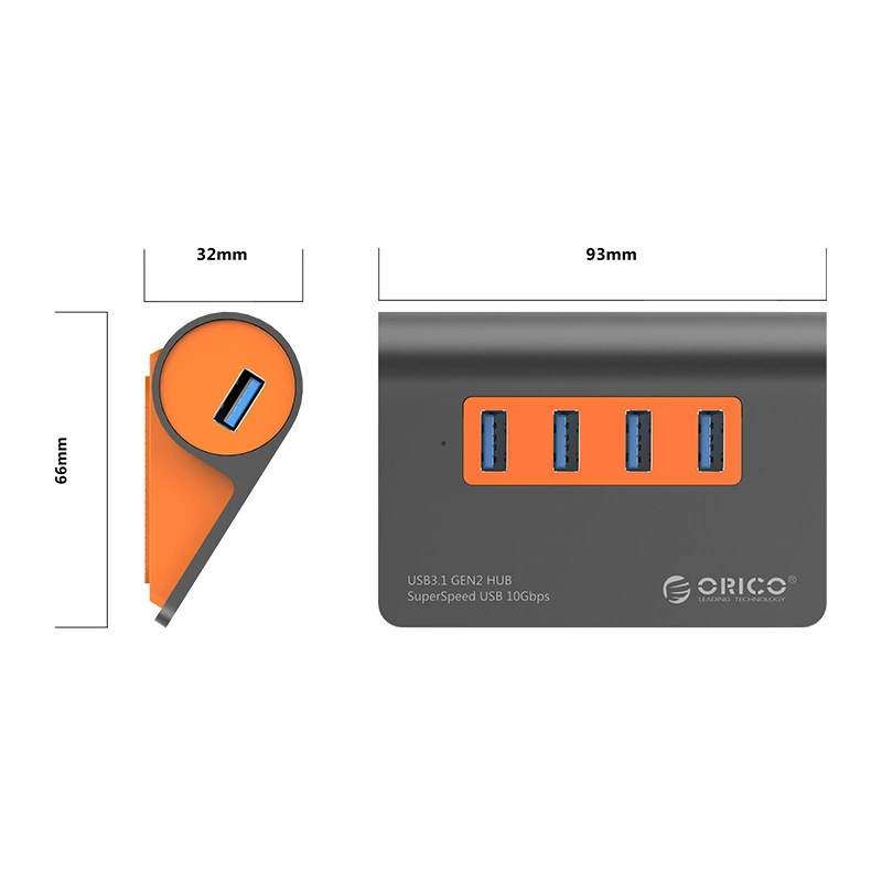 Хаб ноутбука USB 3.1 SEV высокой скорости OrICO ORRE M3H4-G2 один вход, четыре выхода HUB- преобразователь