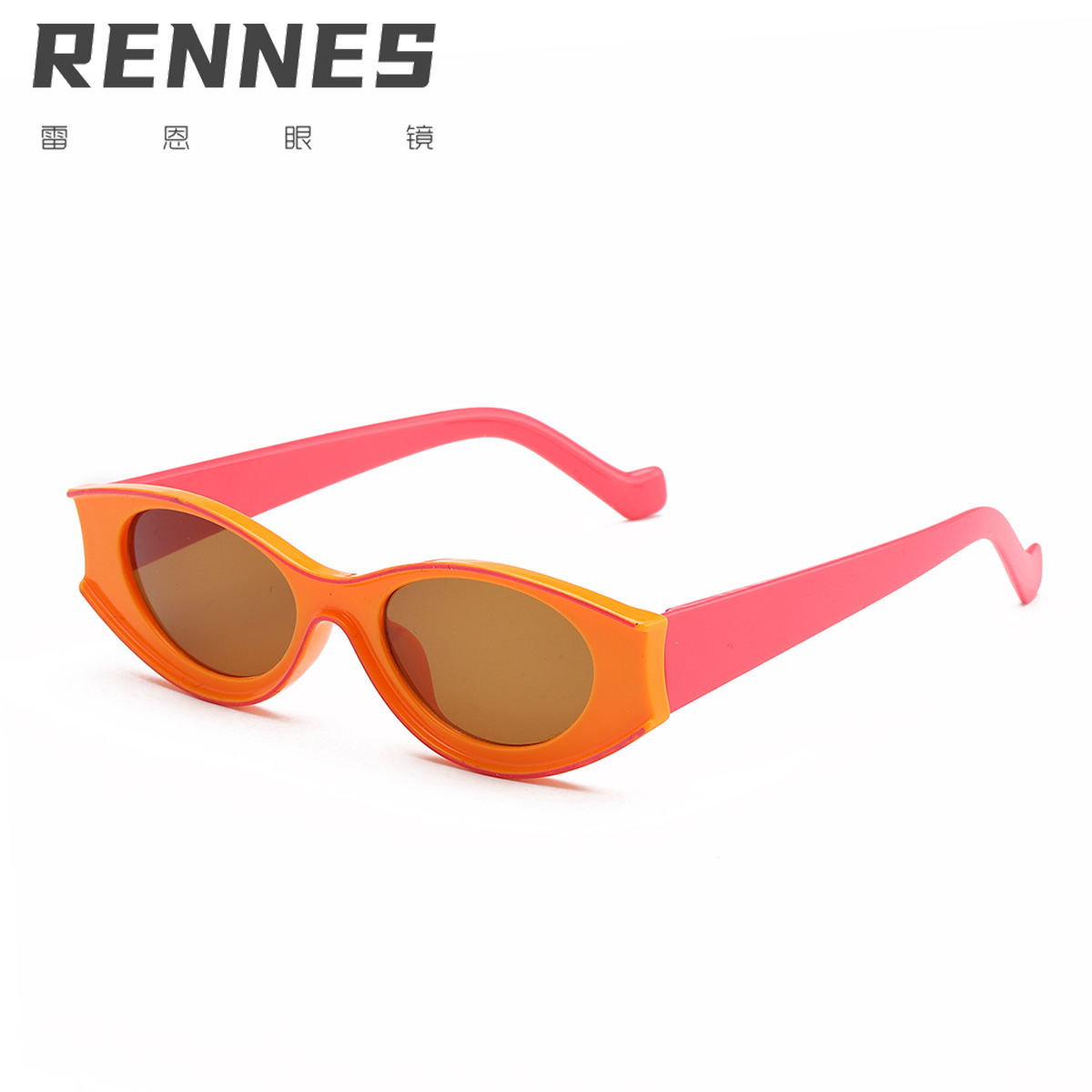 2021 Nuevo Marco oval ins gafas de sol de ojo de gato europeas y americanas punto pintura personalidad gafas de sol marco grande pasarela gafas 97082