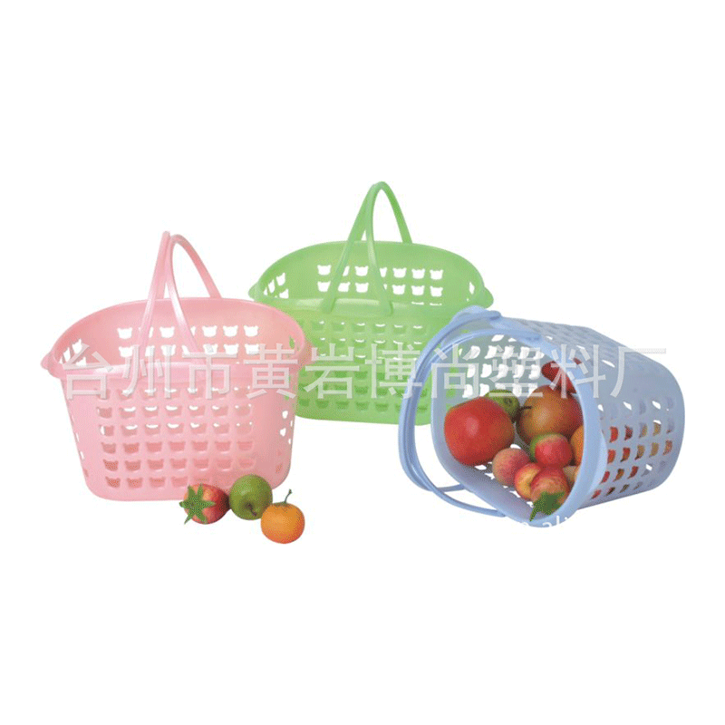 6606   供应塑料手提篮沥水篮水果篮礼品促销篮子|ru
