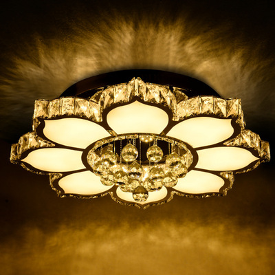 简约现代花形吸顶灯客厅温馨卧室灯创意餐厅led不锈钢水晶灯具