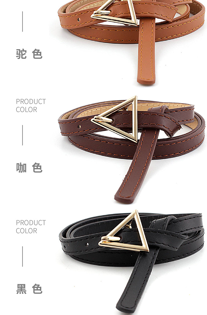 Korea New Simple New Triangle Buckle Belts  Fashion Hipsters  Wild Triangle Personalized Thin Belts Nihaojewelry Wholesale display picture 6