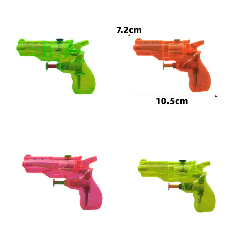 夏季打水仗喷水沙滩儿童迷你左轮塑料透明小水枪玩具地摊货源批发
