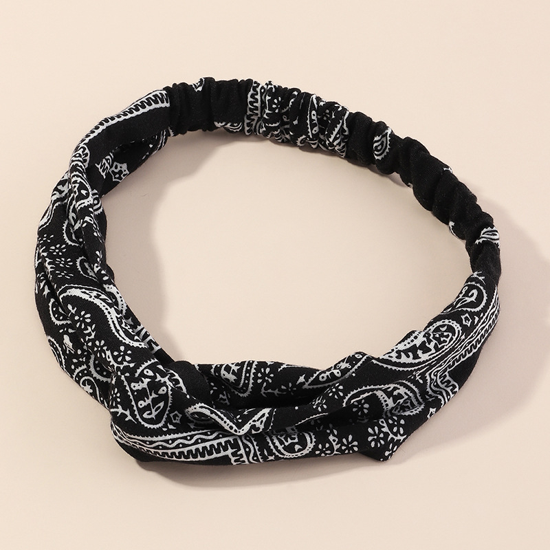 Fashion New  Ethnic Style  Cloth Art Printing Cross Headband display picture 6