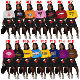 D9439亚马逊热卖跨境欧美女装 时尚休闲图案数码印花圆领长袖卫衣