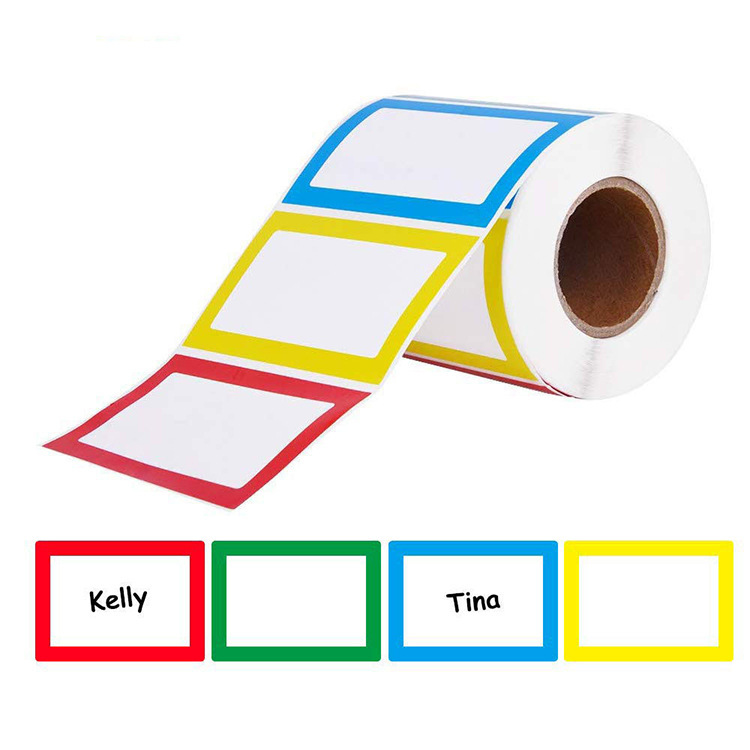 Hot Roll Red Green Blue Yellow Four-color Frame Cartoon Name Tape display picture 1