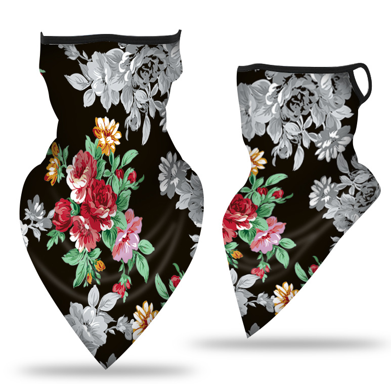 Oído-colgando triángulo bufanda hielo malla de seda máscara transpirable cuello cubierta al aire libre equitación pesca a prueba de viento protector solar cara toalla bufanda