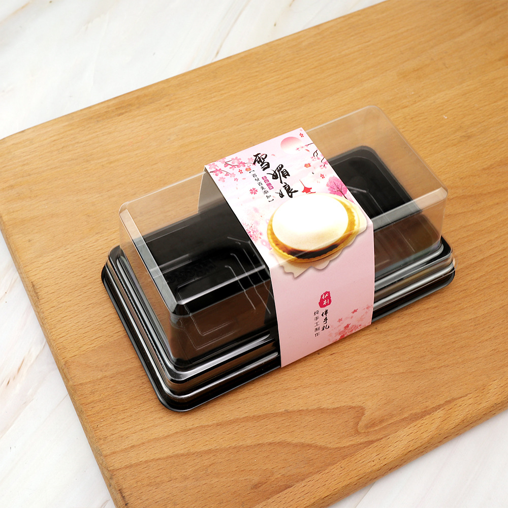 Caja de embalaje de huevo crujiente dos gránulos de nieve niang puff de carne de pino de mariscos de batata caja de plástico para embalaje de pastel y postre image 7