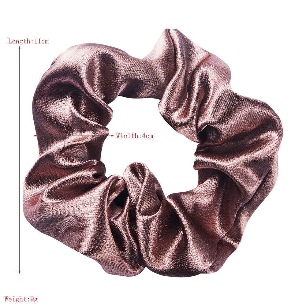 Coréen Style Simple Mode Style Satin Tissu Cheveux Anneau Élastique Bandeau Personnalité Tout-match Solide Couleur Bandeau Gros Intestin Anneau Coiffe display picture 1