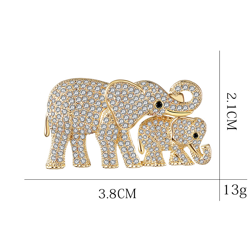 Cute Pin Animal Copper Inlay Zircon Women's Brooches display picture 1