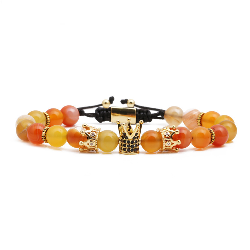 Hot Sale Achat Stein Gewebtes Perlen Armband Herren-und Damen Armband Bracelet display picture 1